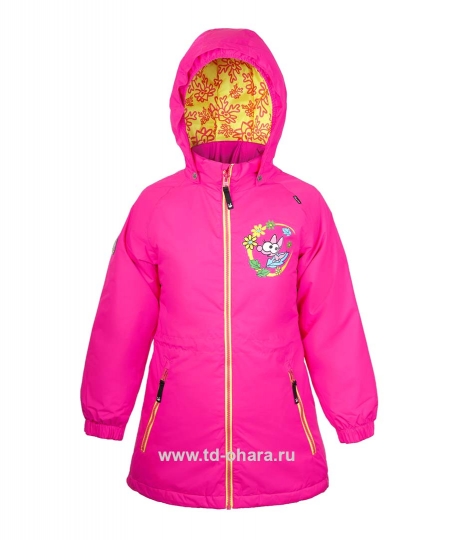 Весенняя  детская куртка LAPPI Kids, модель 6304, ярко-розовая.