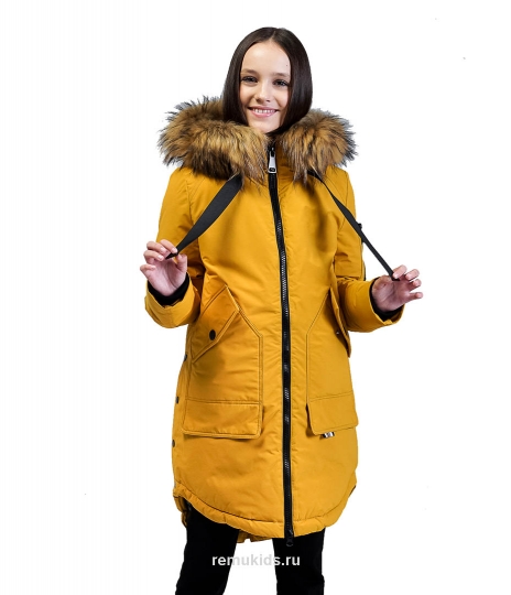Зимняя куртка O'HARA для девочки d0301, горчица.