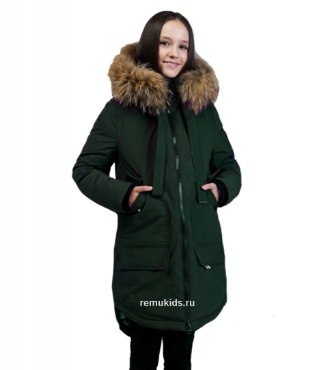 Зимняя куртка O'HARA для девочки d0301, зеленая.