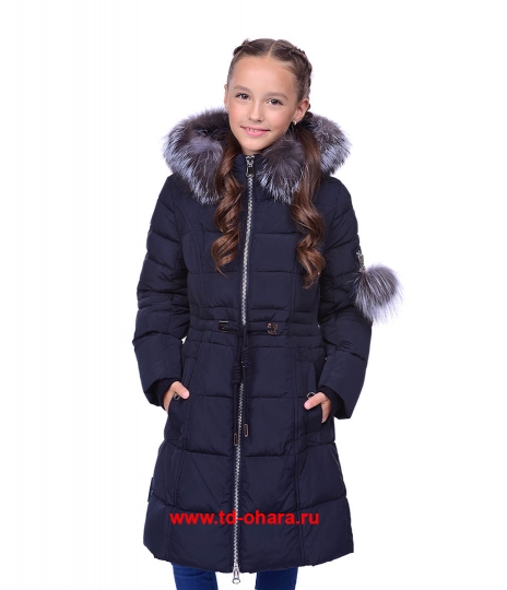 Зимнее пальто O'HARA  для девочки, модель K308, синее.