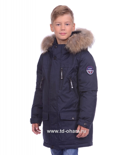 Теплая зимняя куртка O'HARA для мальчика, модель S33m, синяя.